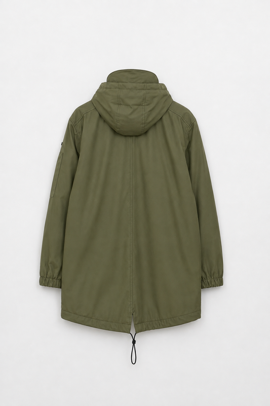 Men’s raincoat with long-pile fleece lining