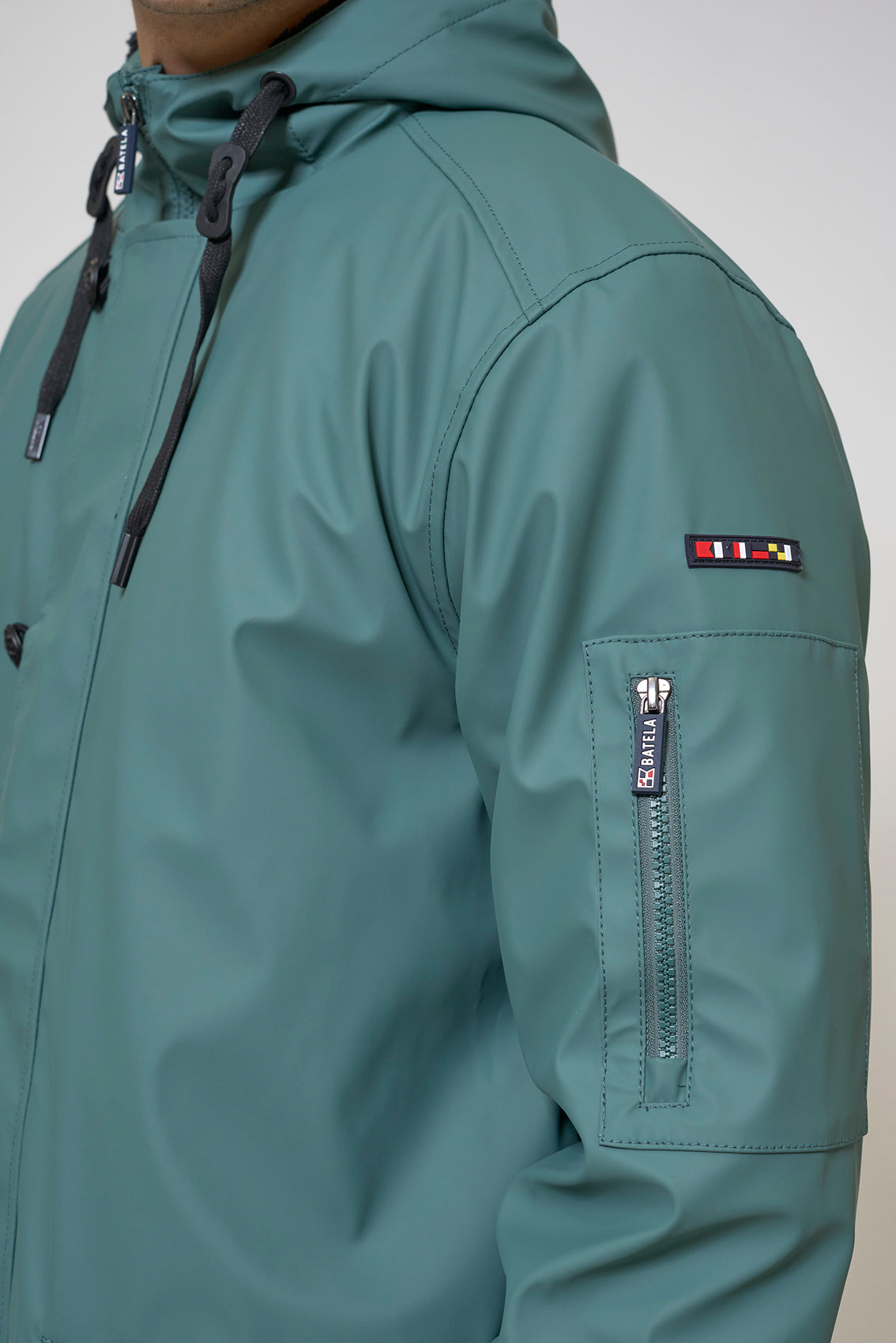 Men’s raincoat with long-pile fleece lining
