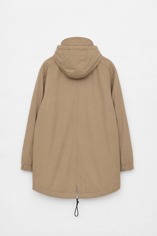 Men’s raincoat with long-pile fleece lining