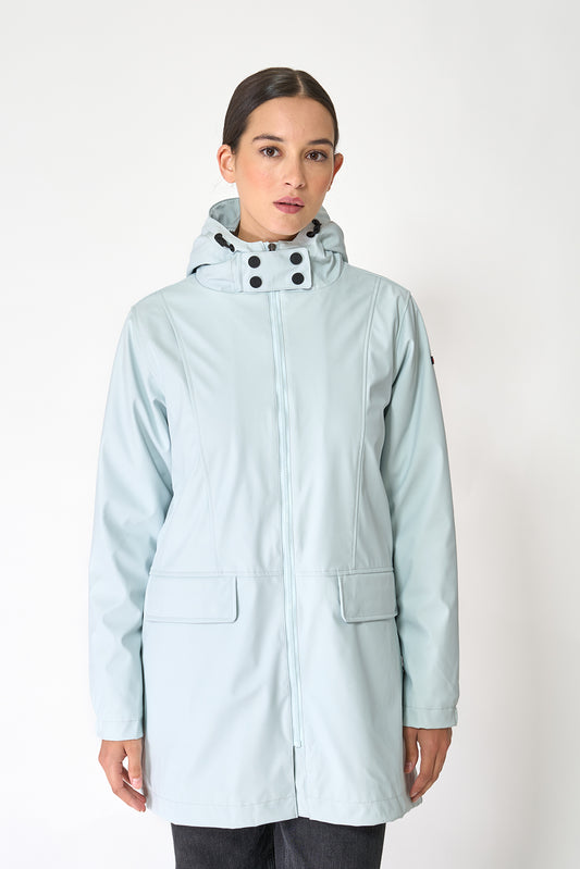 Raincoat with long fur lining