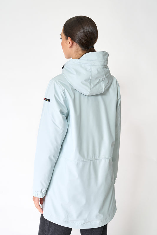 Raincoat with long fur lining