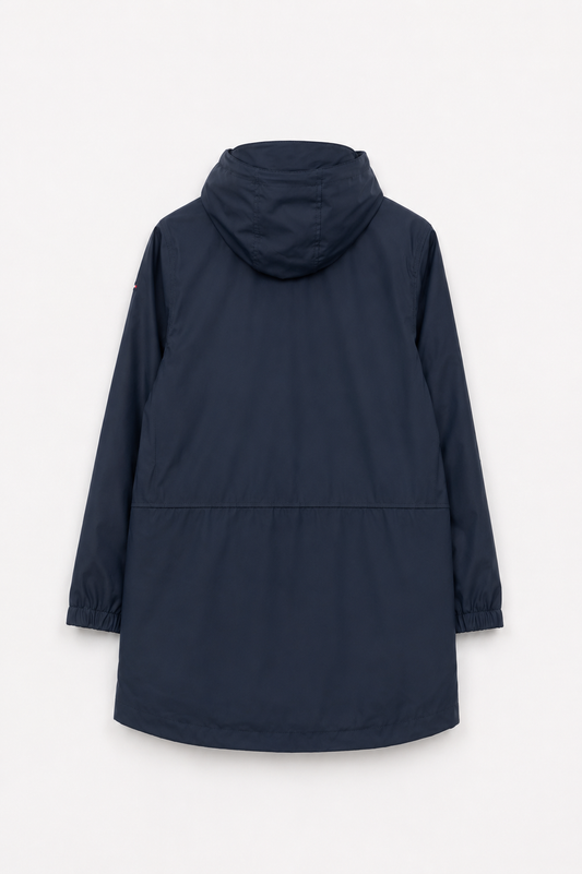 Raincoat with long fur lining
