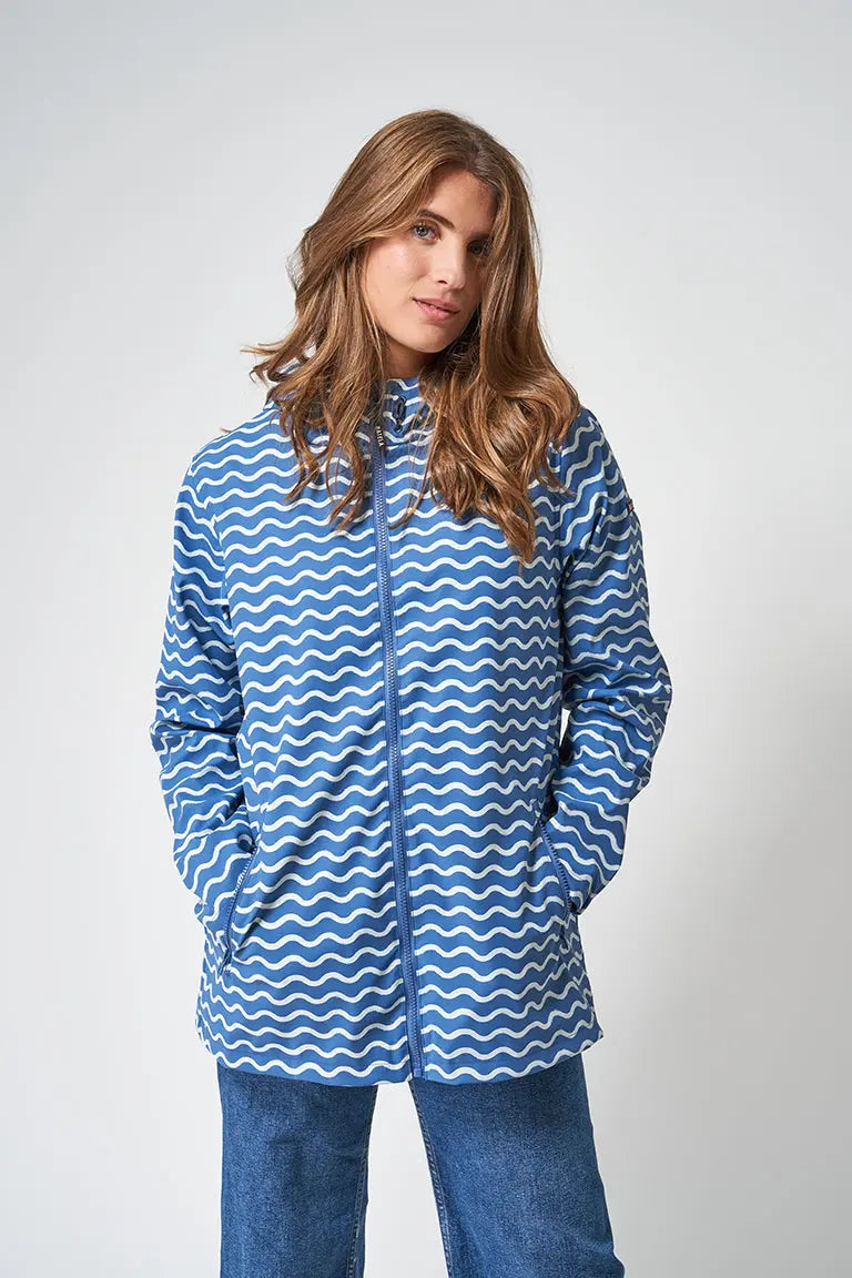 Printed polyurethane raincoat with inner lining