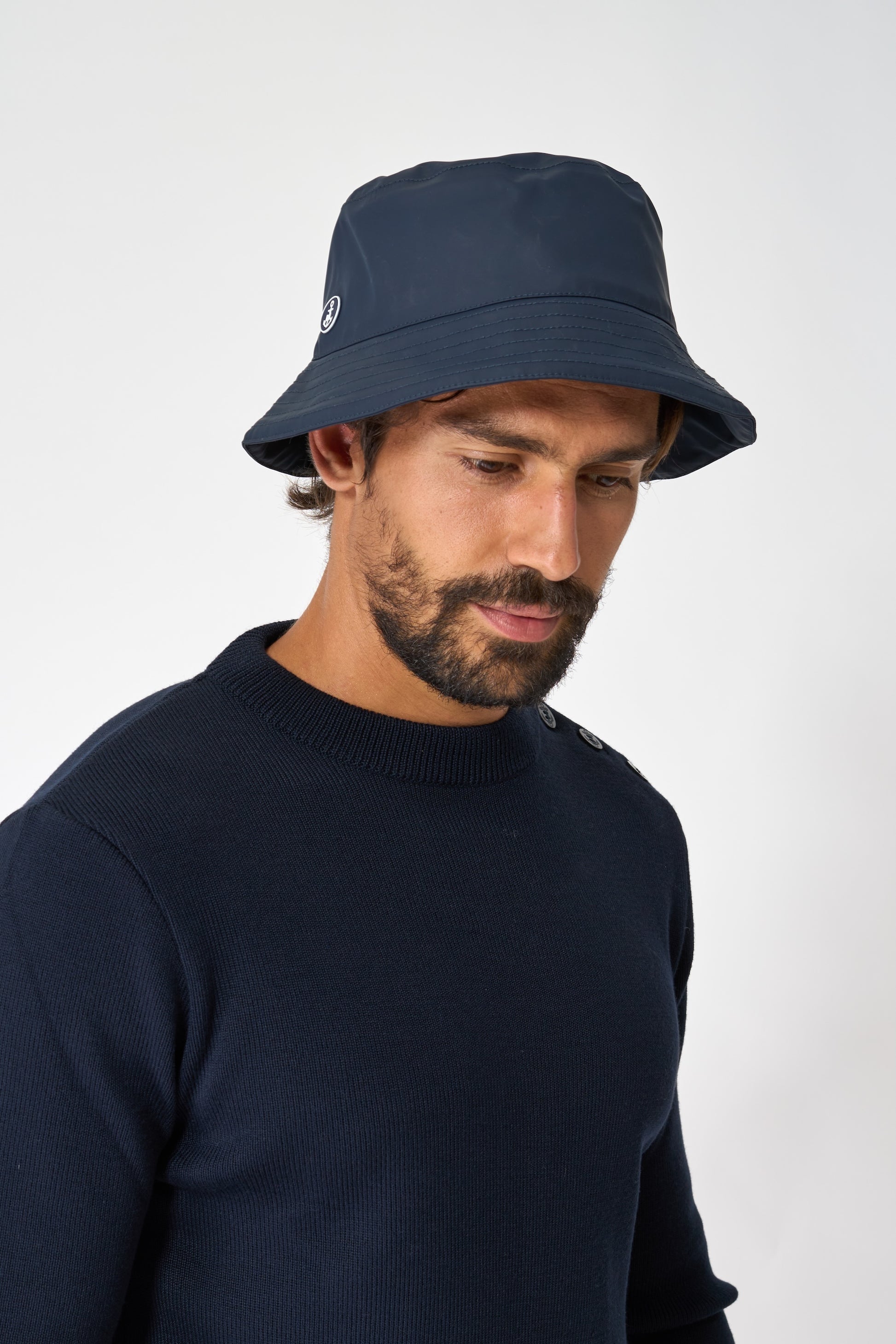 Gorro de lluvia 100% impermeable estampado (Marino)