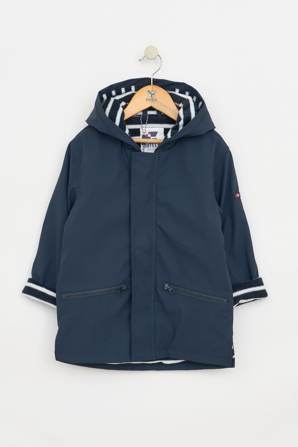 Kids’ polyurethane raincoat with fleece lining 