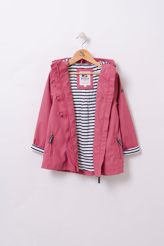 Imperméable marinière pour fille avec boutons poisson - C3121 OUTLET