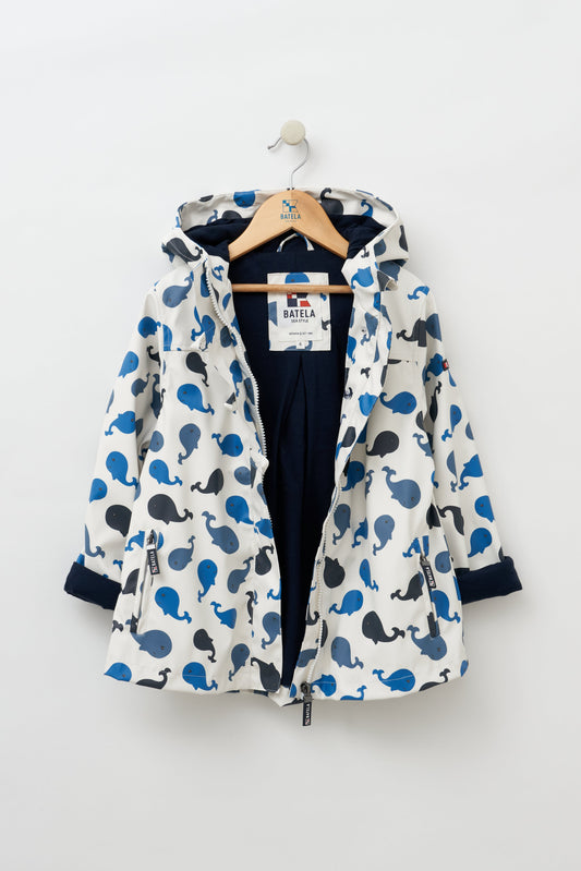 Imperméable marinière pour fille avec boutons poisson - C3121 OUTLET