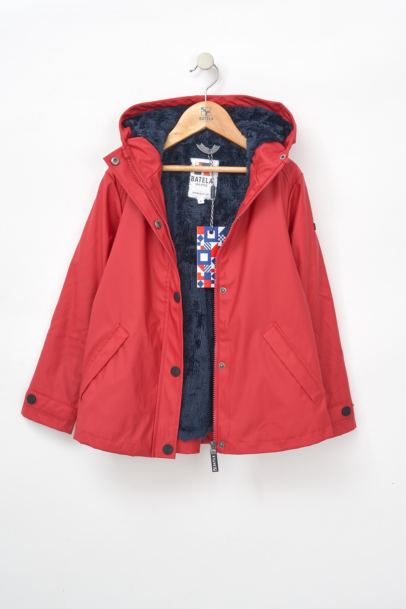 Raincoat with fleece lining
