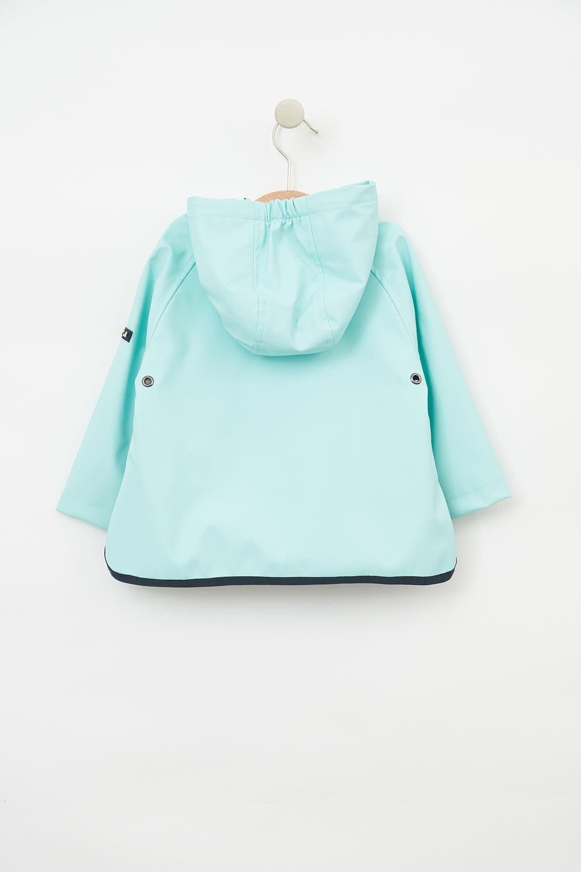 Baby raincoat with whale pockets and striped cotton lining (OUTLET)