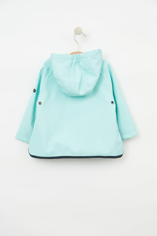Baby raincoat with whale pockets and striped cotton lining (OUTLET)
