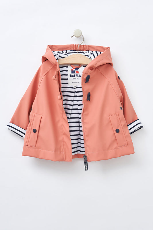 Cirè marinière pour bébé avec boutons en forme de poisson et doublure en coton rayé - C3128 Outlet