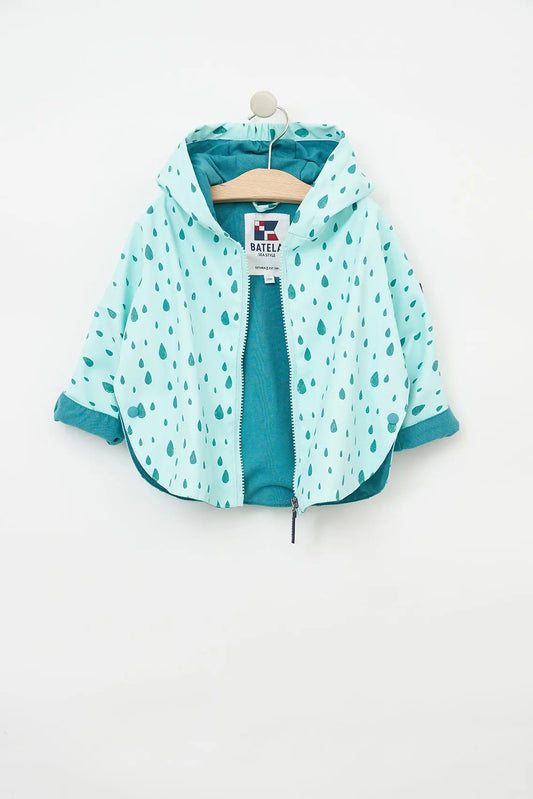 Baby raincoat, cape style, printed, cotton lining