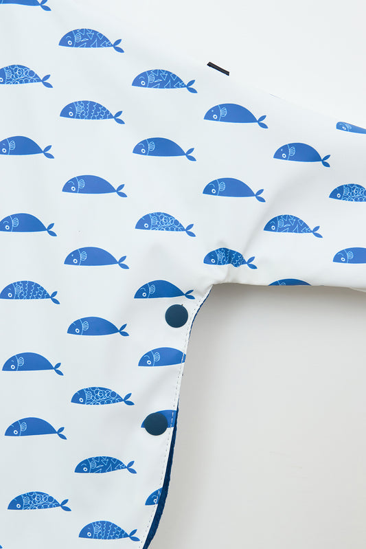 Printed cape-style baby raincoat with cotton lining