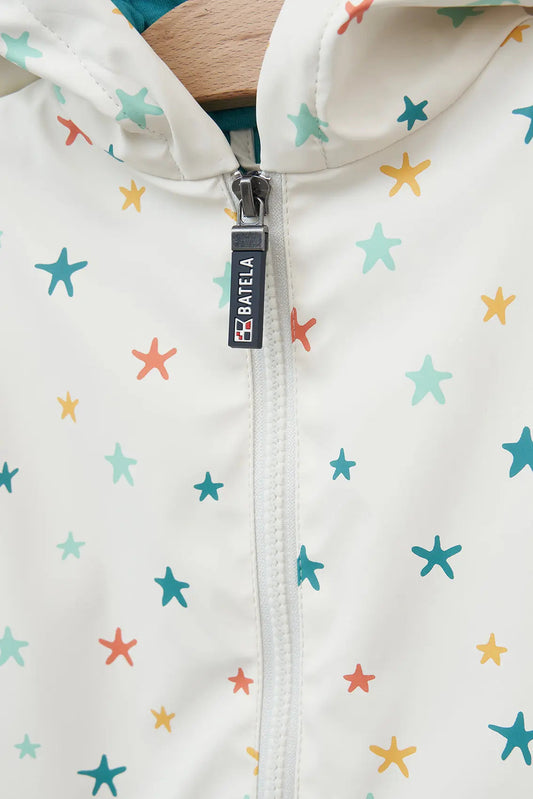 Baby raincoat, cape style, printed, cotton lining