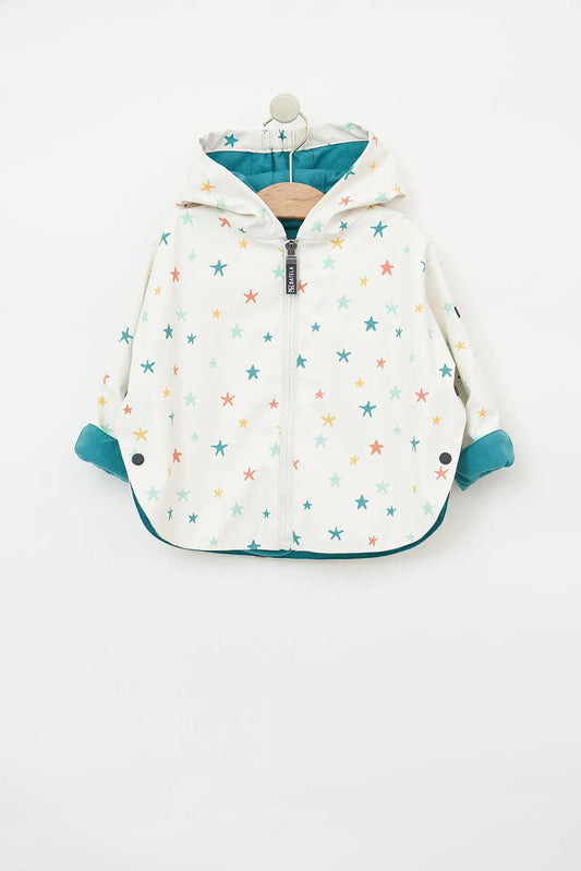Baby raincoat, cape style, printed, cotton lining