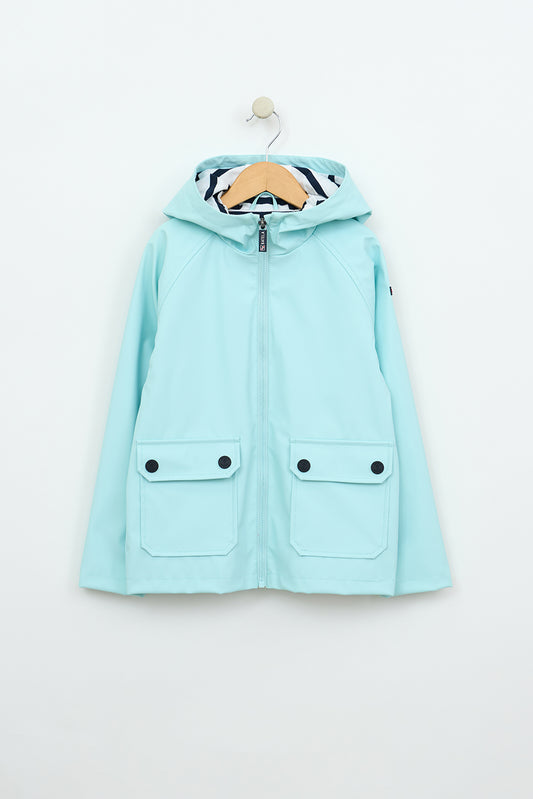 Chubasquero marinero impermeable con forro a rayas