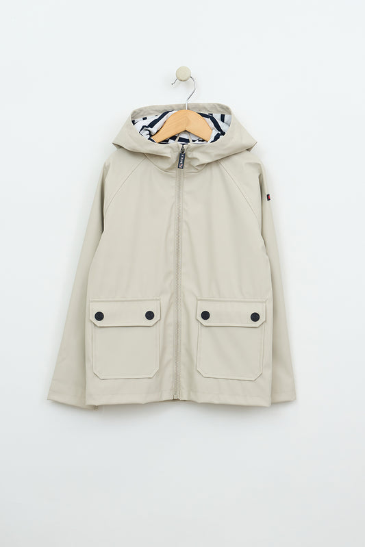 Chubasquero marinero impermeable con forro a rayas