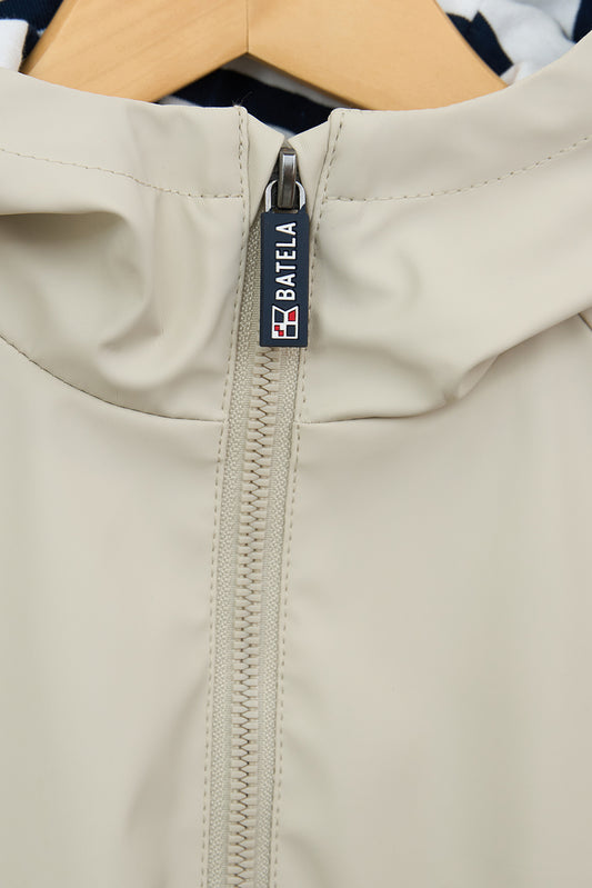 Chubasquero marinero impermeable con forro a rayas