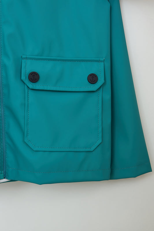 Chubasquero marinero impermeable con forro a rayas