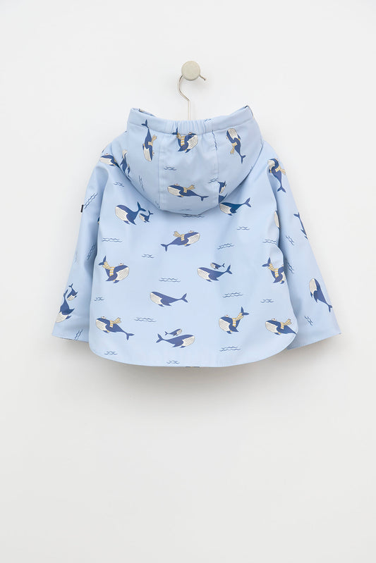 Baby rain cape with faux-fur lining