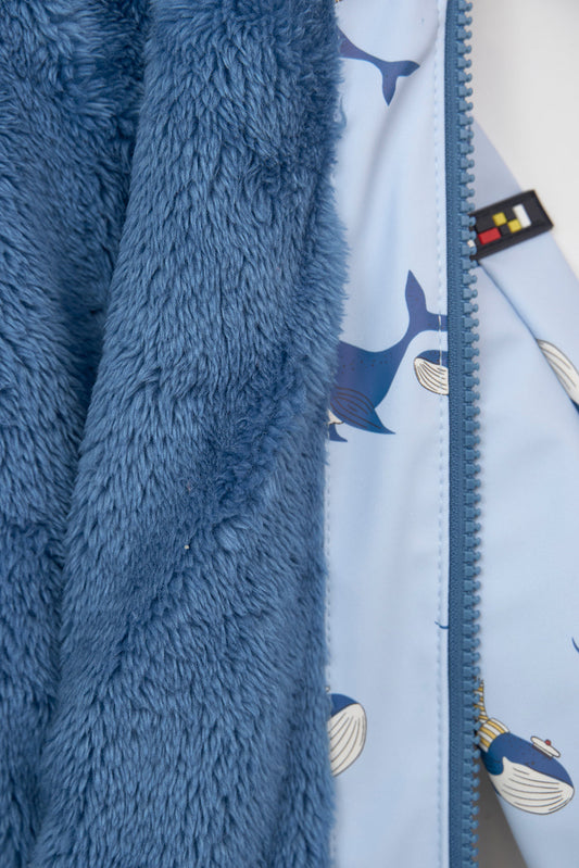 Baby rain cape with faux-fur lining