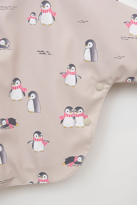 Baby rain cape with faux-fur lining