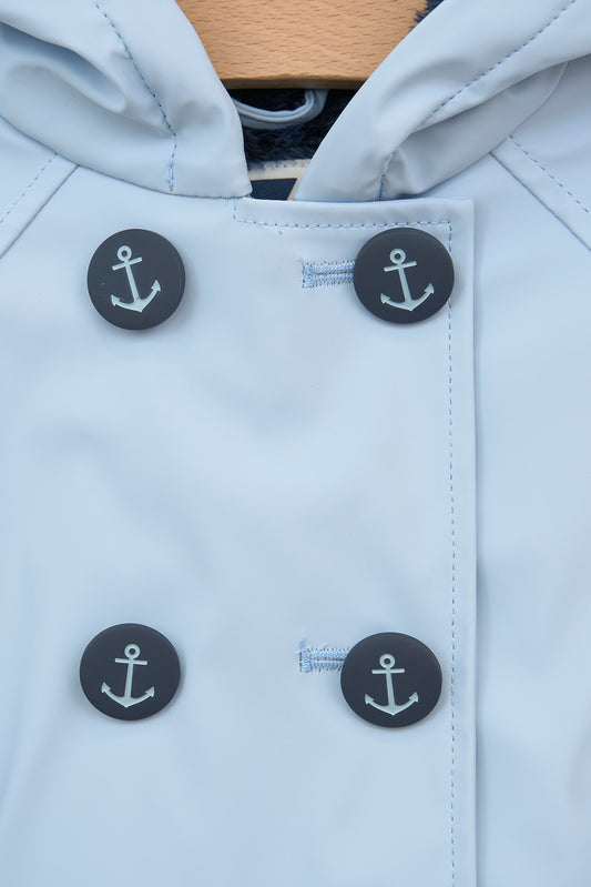 Baby raincoat with anchor buttons