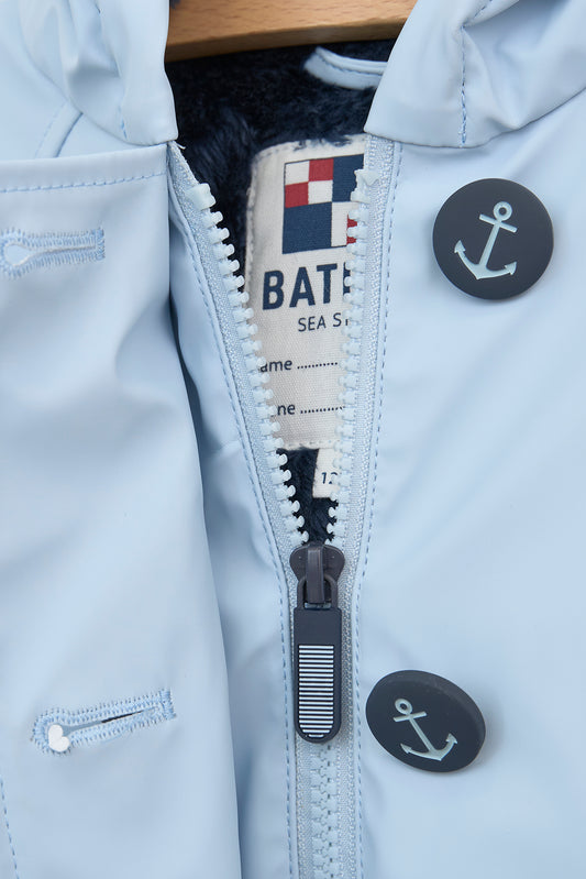 Baby raincoat with anchor buttons