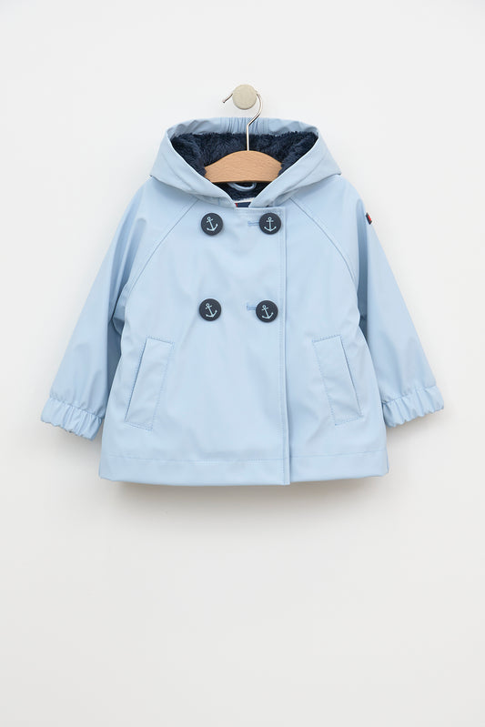Baby raincoat with anchor buttons