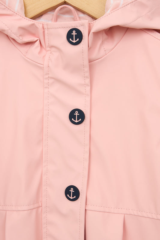 Chubasquero botones ancla forro de algodón a rayas