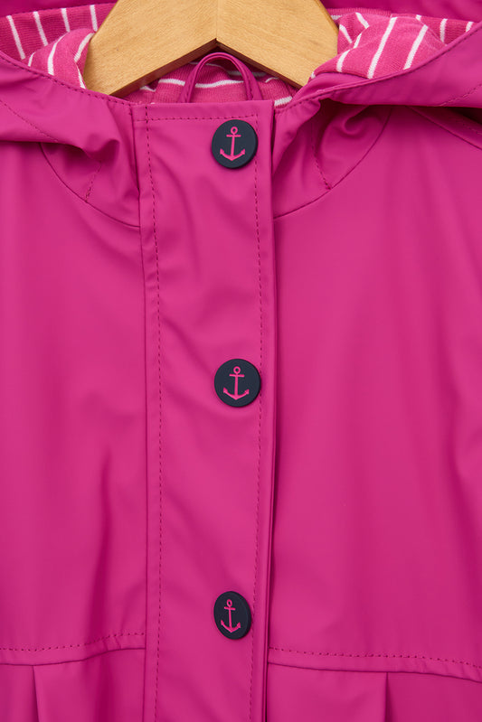 Chubasquero botones ancla forro de algodón a rayas