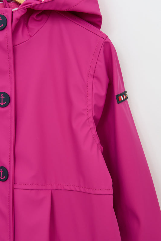 Chubasquero botones ancla forro de algodón a rayas