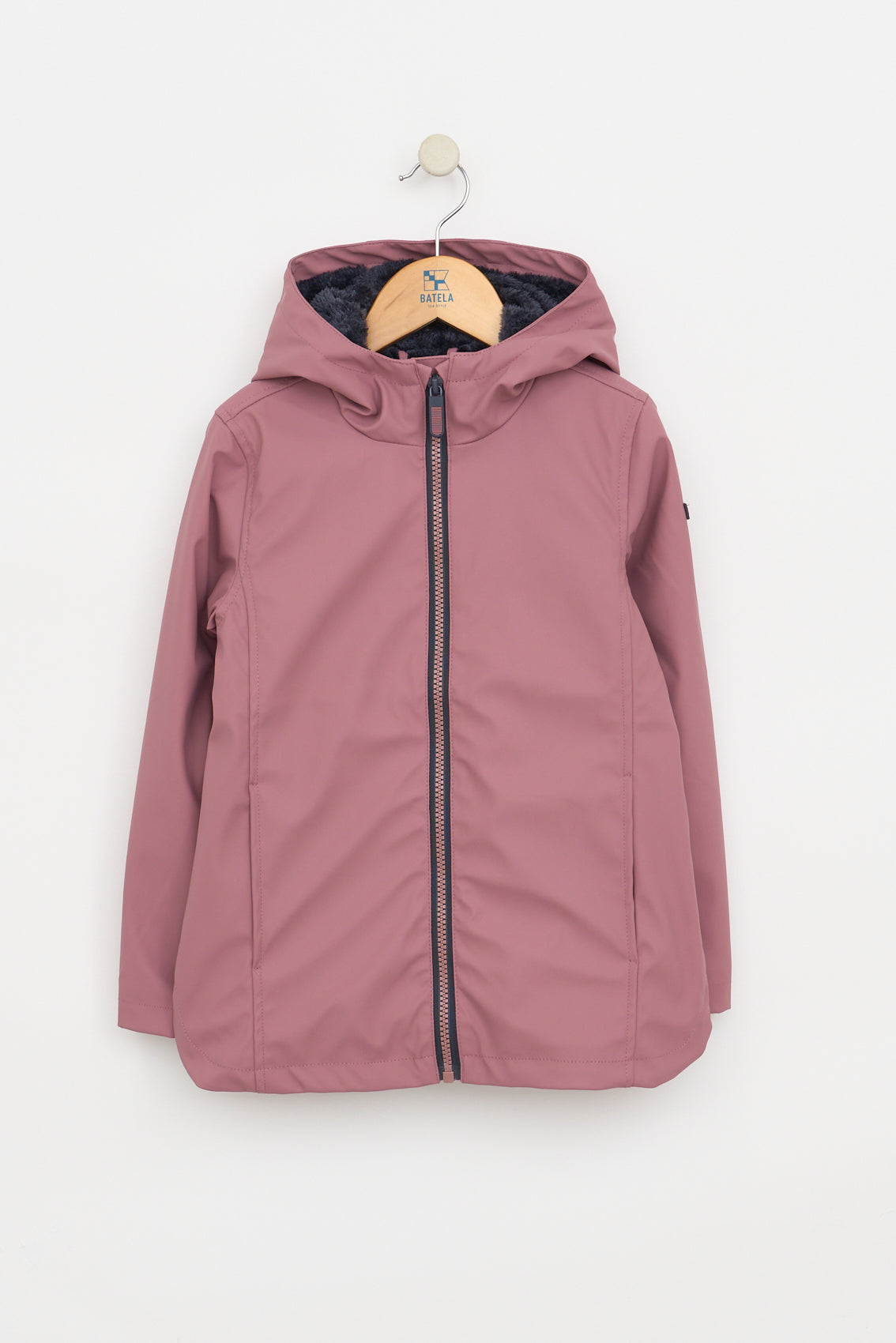 Kids’ polyurethane raincoat with furry lining