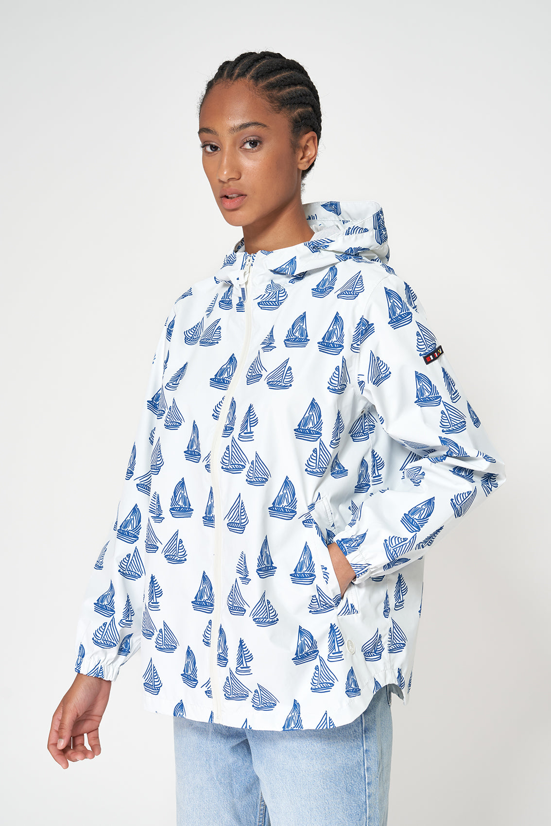 Lightweight printed 100% waterproof jacket