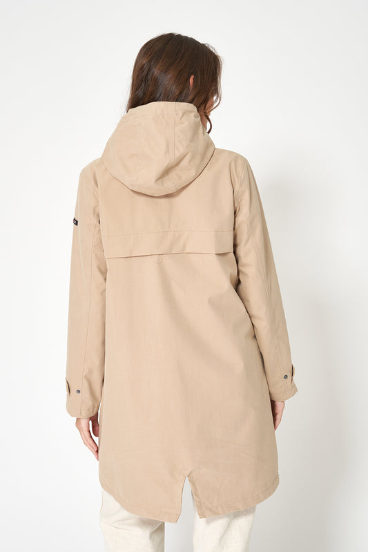 Chaqueta larga de algodón 100% impermeable