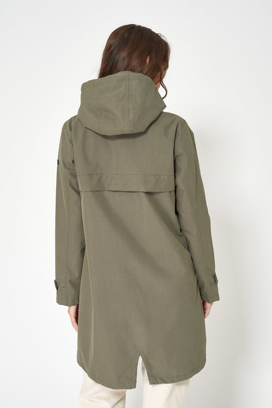 Chaqueta larga de algodón 100% impermeable