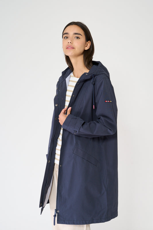 Chaqueta larga de algodón 100% impermeable