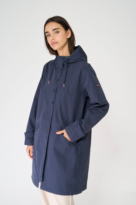 Chaqueta larga de algodón 100% impermeable