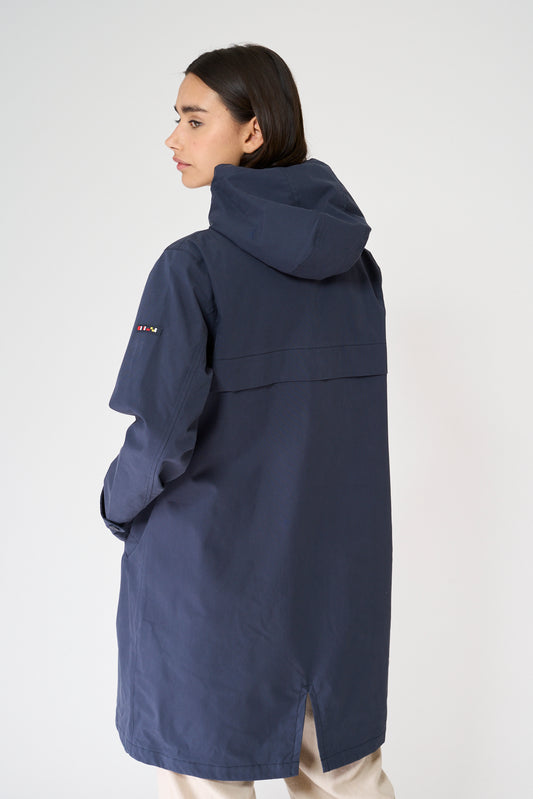 Chaqueta larga de algodón 100% impermeable