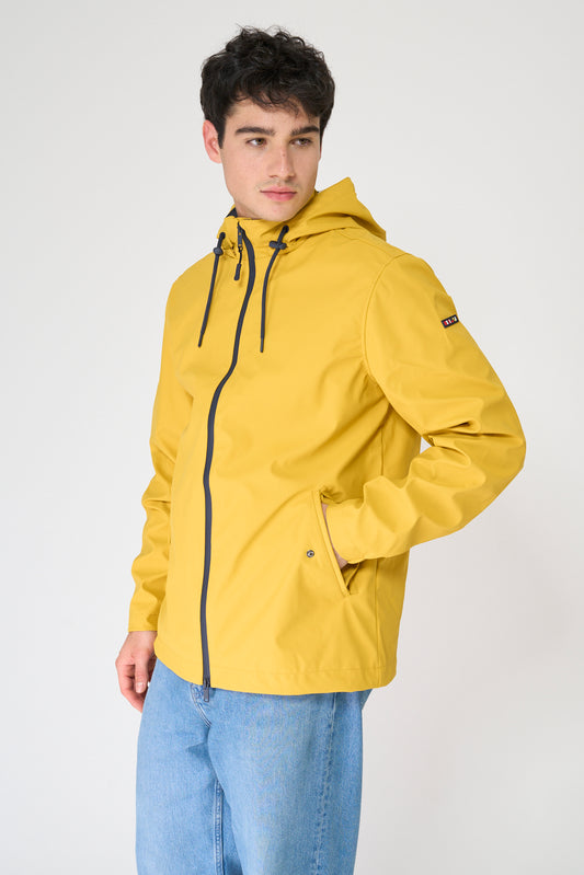 Chubasquero marinero con forro de algodón a rayas