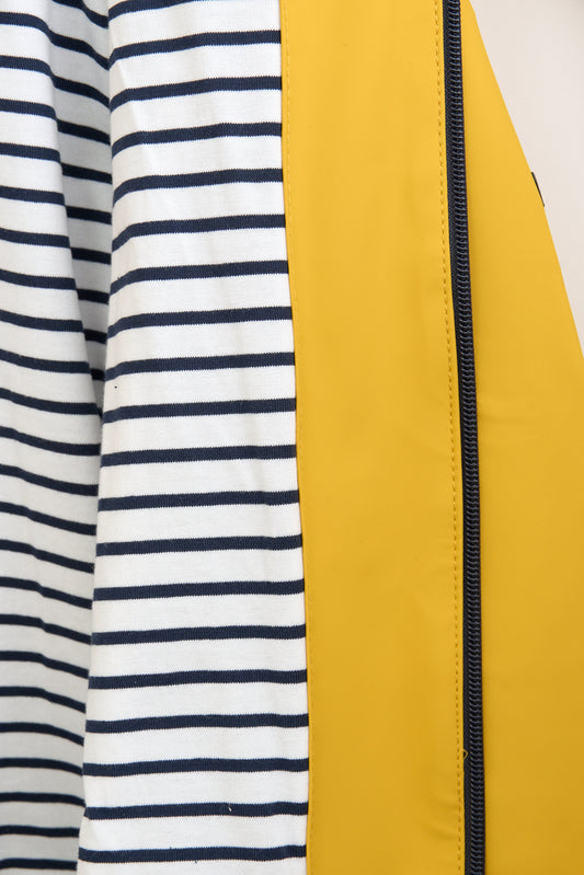 Chubasquero marinero con forro de algodón a rayas