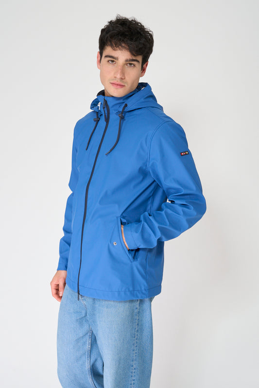 Chubasquero marinero con forro de algodón a rayas