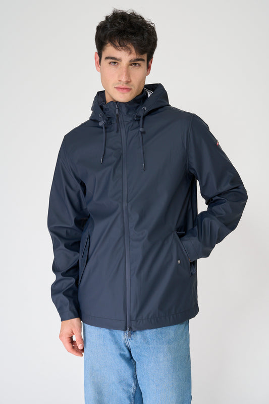 Chubasquero marinero con forro de algodón a rayas