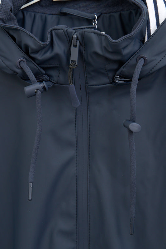 Chubasquero marinero con forro de algodón a rayas