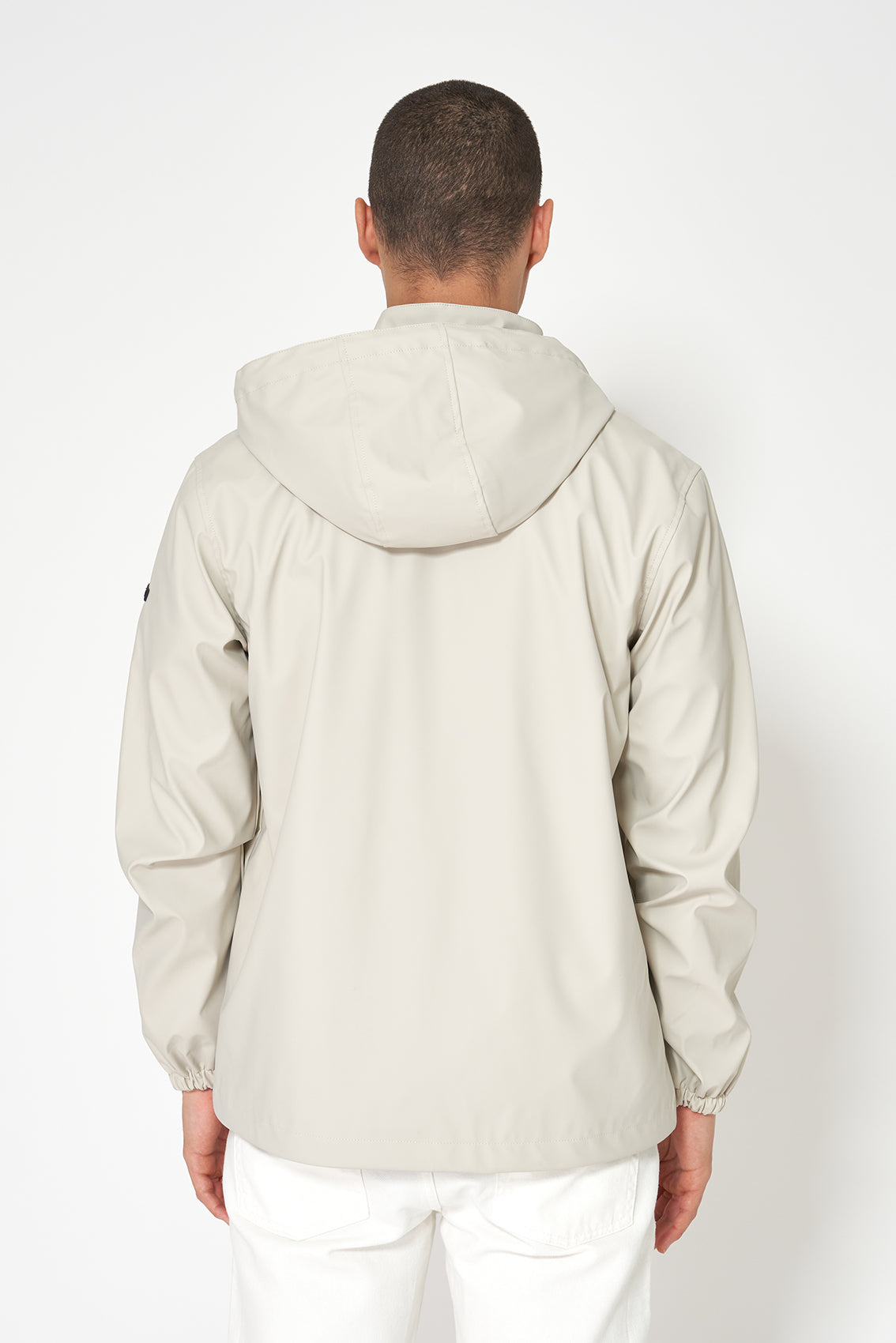 Nautical raincoat with striped cotton lining