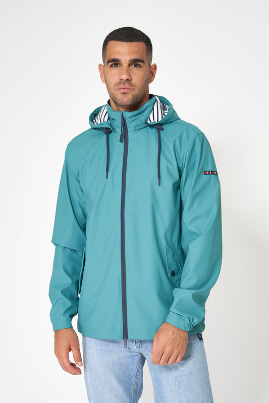 Chubasquero marinero con forro de algodón a rayas