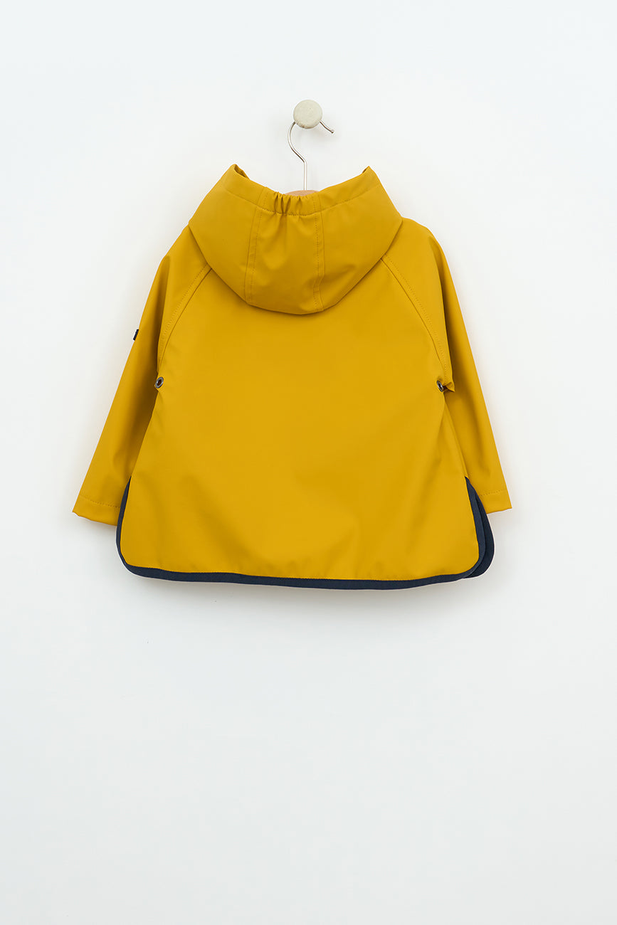 Imperméable bébé à poches crabe et doublure coton rayée