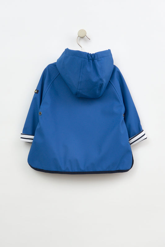 Chubasquero de bebé bolsillos cangrejo y forro algodón a rayas