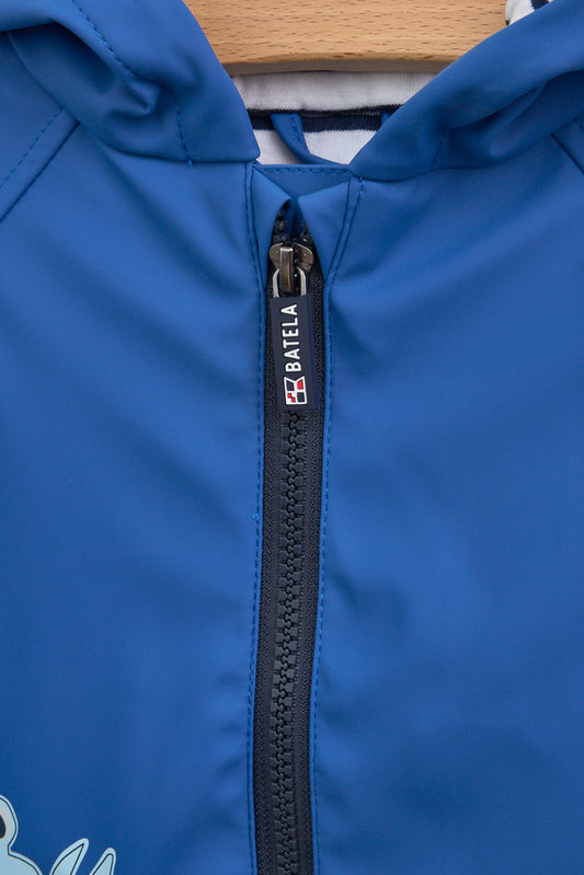 Chubasquero de bebé bolsillos cangrejo y forro algodón a rayas