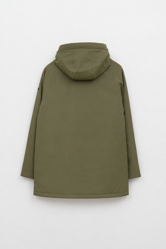 Polyurethane raincoat with striped lining